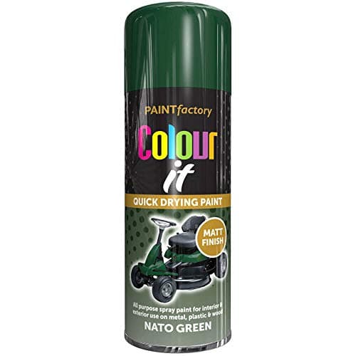 Image of Paint Factory Colour It Quick Drying Spray Paint 400ml Nato Green Matt Finish