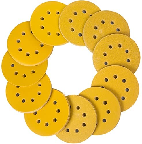 Image of STEBRUAM 110PCS 125mm Sanding Discs, Orbital Sander Discs Include 60 80 100 120 150 180 240 320 400 600 and 800 Grit Sand Sheets