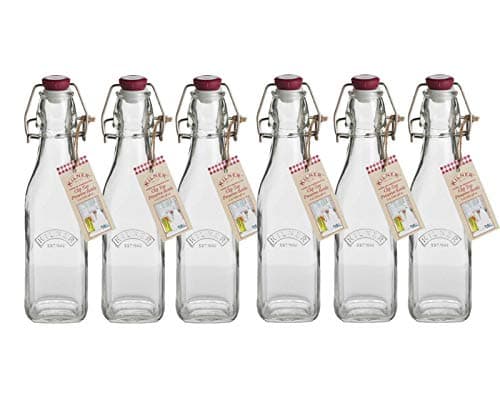 Image of Kilner Flip Top Preserve Storage Glass Bottle for Food Dressing Olive Oil, 0.25L, Pack of 6