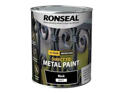 Image of Ronseal Direct to Metal Paint Black Matt 750ml