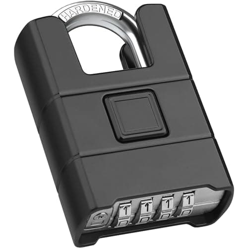 Image of Diyife Large Heavy Duty Combination Padlock Outdoor, [Anti-Cutting] [Waterproof] 8mm Shackle, 54mm 4-Digit Padlocks with Code, High Security Padlock for Gate, Shed, Fence, School, Gym, Garage