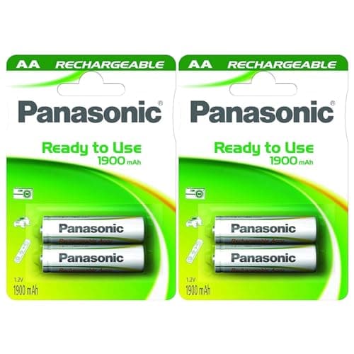 Image of PANASONIC Pack of 2 Blisters of 2 NiMH Rechargeable Batteries Cute AA 1900 mAh Ready to Use