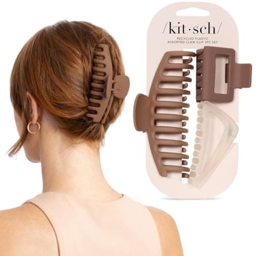 Image of Kitsch Large Assorted Hair Clips for Women, Medium Open Shape Hair Claw Clips for Thick Hair, Small Open Shape Hair Clip & Big Claw Clip for Teen Girls | Ideal Gifts for Women, 3 pcs