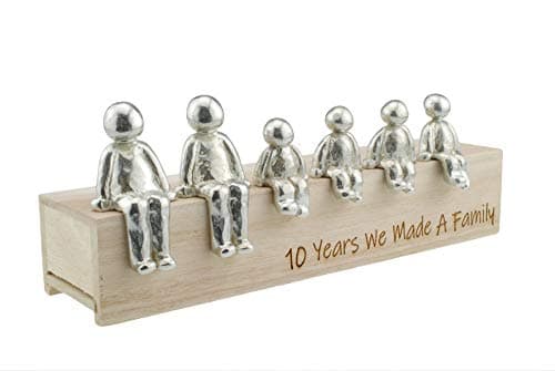 Image of Pirantin 10th anniversary Idea - 10 Years We Made A Family 100% Tin - Choose Your Family Combination (4 Children)