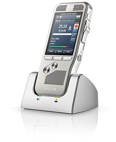 Image of Philips Pocket Memo Voice Audio Recorder DVT8000/02 Digital Notes 3D Microphone System Rechargeable Battery