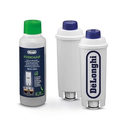 Image of De'Longhi Set 2 Coffee Machine Water Filter and EcoDecalk, Water Softening Filter (Ecam Series) and Descaler (200ml) for Coffee Machine, DLSC322