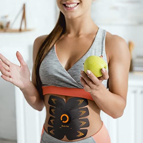 Image of Bodi-Tek Ab Trainer EMS Abs Stimulator Pad with 15 Intensity Levels, Wireless Core Muscle Toner for Men & Women – USB Rechargeable, 23-Min Auto Program, 8 Gel Pads, Abdominal Fitness Device