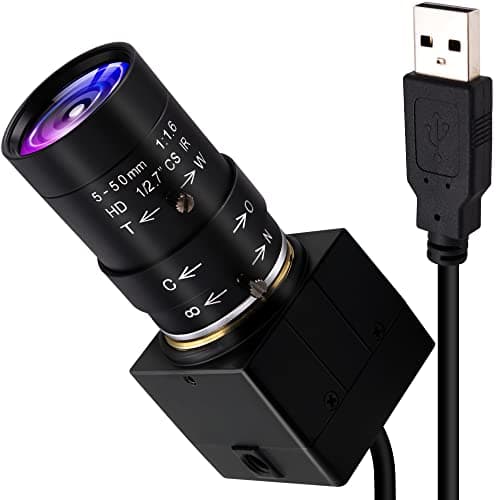 Image of ELP 1080P Web Camera,2 Megapixel Zoom Webcam with IMX323 Sensor,5-50 mm Manual Lens, Plug and Play, for Zoom/Skype/OBS, H.264 1080P USB Computer Camera for Windows/Android/Linux USBFHD06H-SFV(5-50mm)