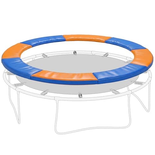 Image of HOMCOM 8ft Trampoline Pad, Φ244cm Trampoline Accessories Surround Pad Thick Foam Pads Padding Replacement Spare, Yellow and Blue