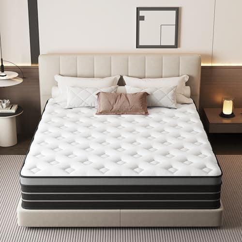 Image of Super King Size Mattress 6FT, 10 Inch Gel Memory Foam 7 Zone Orthopedic Super King Mattress Pocket Sprungs Medium Plush Feel with Motion Isolating - Medium Firm 10-Year Support (180x200x25 cm)