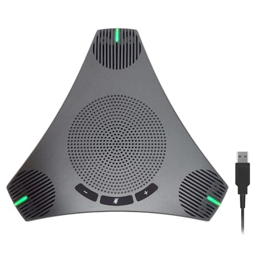Image of Conference Speaker and Microphone, USB Speakerphone with 360° Omnidirectional Voice Pickup, Hi-Fi Sound, Echo & Noise Reduction for Business, Home Office, Online Meeting, VoIP/Skype/Teams/Zoom Call