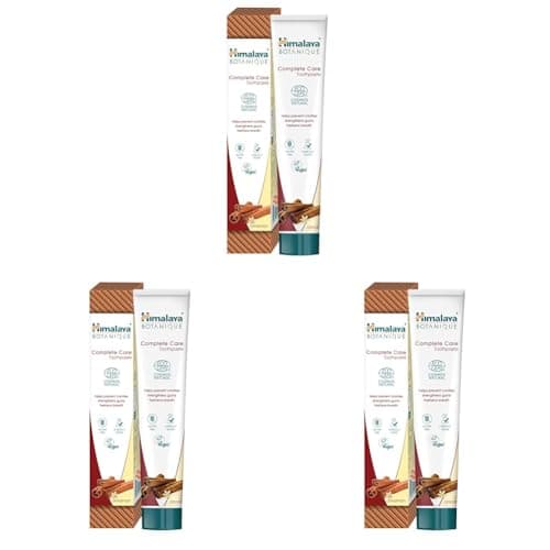 Image of Ecocert Cosmos Natural Certified Himalaya Botanique Complete Care Herbal Toothpaste Cinnamon Flavor, Fights Plaque, Freshens Breath, Fluoride Free, Gluten & SLS Free, 75 ml (Pack of 3)