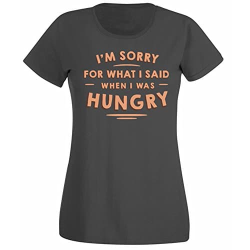 Image of Flip Womens I'm Sorry for What I Said When I was Hungry Slogan T-Shirt Charcoal Grey UK 14-16 (XXL)