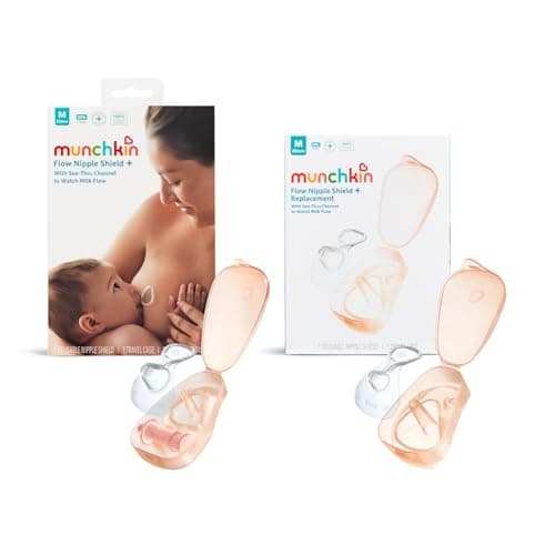 Image of Munchkin Flow 20mm Nipple Shield+ 2 Pack| Nipple Shield+ and Replacement Kit | See Your Milk Flow While You Breastfeed | Breast Feeding & Baby Essentials | Duo Set