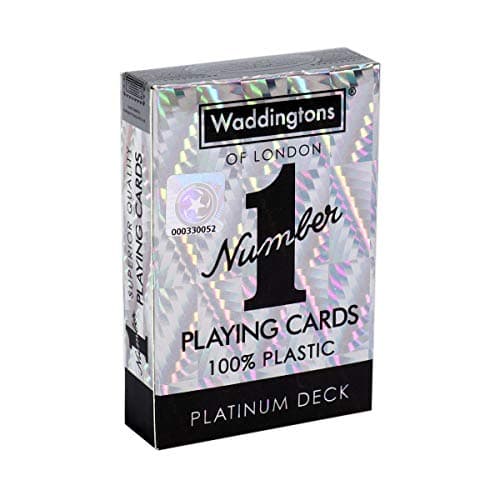 Image of Waddingtons Number 1 Platinum Playing Cards Game, Sleek Foil Design Deck of Cards, Ideal for Snap, Poker and a Ideal Travel Companion, Gift and Toy for Ages 6 Plus