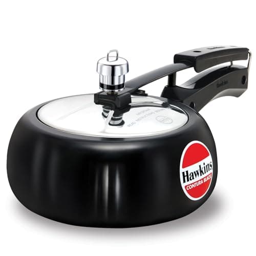 Image of Hawkins Contura Hard Anodised Aluminium Pressure Cooker, 2 Liters , Black (CB20)