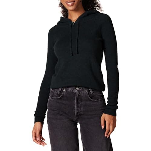 Image of Amazon Essentials Women's Soft Touch Hooded Pullover Jumper, Black, XS