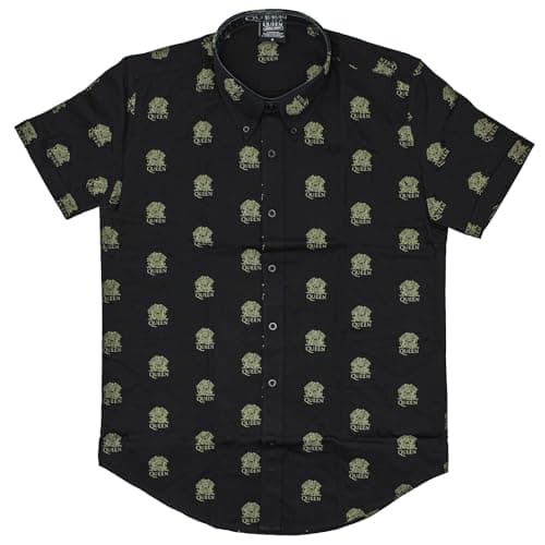 Image of Queen - Crest Pattern Unisex Large T-Shirt - Black