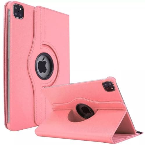 Image of World biz Rotating Case for iPad Pro 12.9-Inch (6th/5th/4th Generation 2022/2021/2020) 360 Degree Swiveling Stand Protective Folio Leather Smart Cover, Auto Sleep/Wake (Rose Gold)