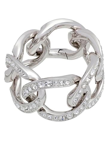 Image of Karen Millen Encrusted Link Bracelet for Women (Silver)