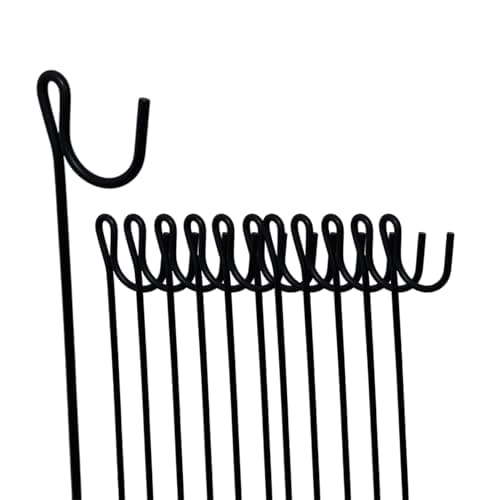 Image of Fencing Pin 1.2m Long 5mm Thick Steel Fencing Pins Road Pins Non-Galvanised Black Metal Pins for Temporary Outdoor Garden Decking & Fence Mesh (12 Pack)