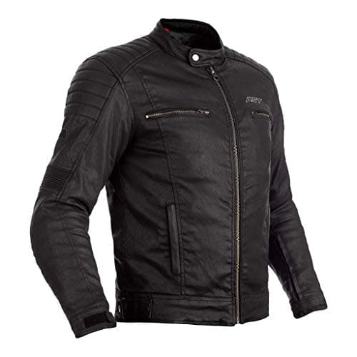Image of Motorcycle RST x Kevlar Brixton Mens Textile Jacket Vintage Style Heavy Duty Wax CE Approved Jacket (Black,40)