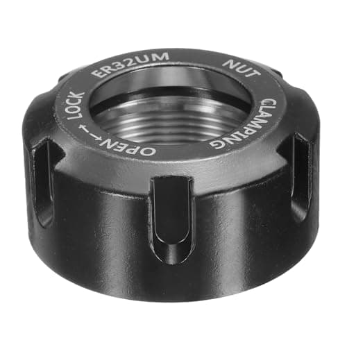 Image of sourcing map ER32-UM(M40) Type Collet Clamping Nut with Dynamic Balance Holes 40Cr Alloy Steel for CNC Machine Chuck Lathe Milling Tools Holder, Black