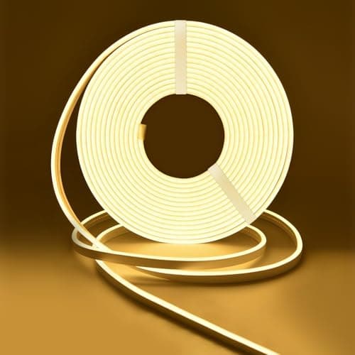 Image of Lucienstar Outdoor Led Strip Lights Waterproof, 5M Dimmable 3000K LED Neon Rope Light Strips, IP67 Warm White LED Strip Light, Suitable for Indoor and Outdoor Decorations (No Power Adapter)