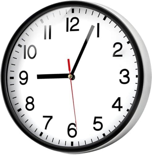 Image of Coslife Wall Clock Silent & Non Ticking Modern Quartz 9"- Battery Operated Digital Quiet Sweep Office/home/school/Kitchen Decor Clocks