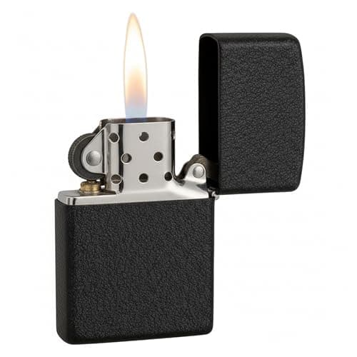 Image of Zippo Windproof Lighter - Black Crackle - Refillable for Lifetime Use - Adjustable Flame - Gift Box - Metal Construction - Made in USA
