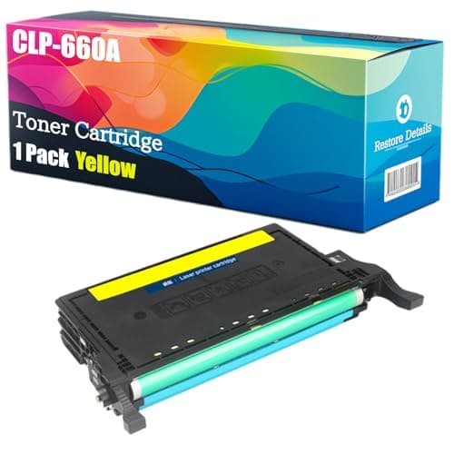 Image of High Yield CLP-660A CLP-K660A CLP-C660A CLP-M660A CLP-Y660A Toner Cartridge Compatible for Samsung CLP-610ND CLP-660N CLP-660ND CLP-661 Printer, Unleash High-Definition Printing (Yellow)