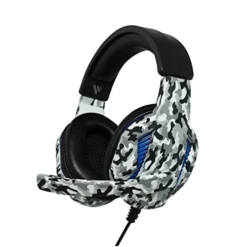 Image of Vybe LED Headset with Camouflage Design for Play Station, Xbox, PC Gaming AUX-in Support Wired Cushioned Headphone with Adjustable Boom Microphone