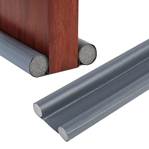 Image of Double Under Door Draught Excluder, Draft Excluder for Doors, Adjustable 96 cm/37.8 inch Door Draft Stopper, Water Proof Snow Proof Window Draught Excluder for Reduce Noise Draught Dust (grey)