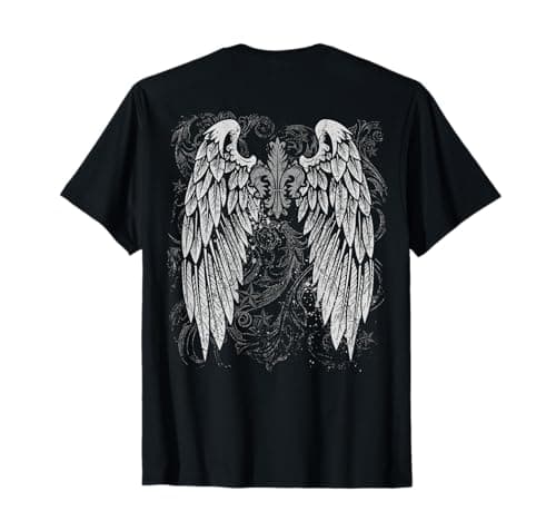 Image of Grunge Wings Angel On Back y2k 2000s Goth Vintage Harajuku T-Shirt