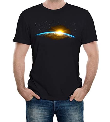 Image of Reality Glitch Men's A New Dawn Funny Science Space T-Shirt Black