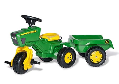Image of ROLLY TOYS | rollyTrac John Deere with Sound and Trailer | Pedal Tractor | 052769, Yellow
