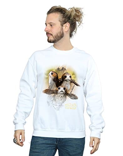 Image of Star Wars Men's The Last Jedi Porgs Brushed Sweatshirt Small White