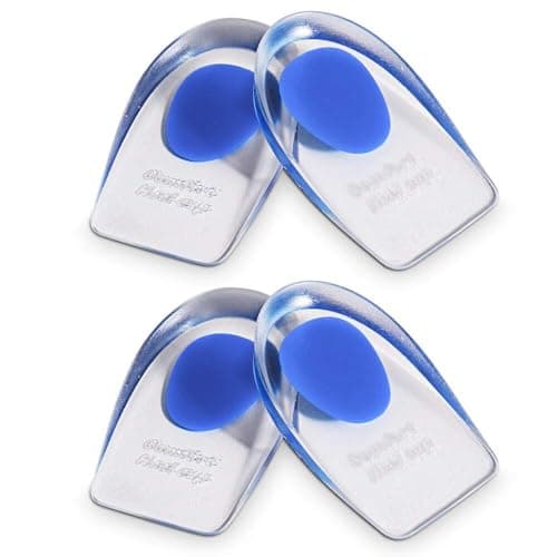 Image of 2 Pairs Gel Heel Cups, Silicone Heel Cup Pads for Plantar Fasciitis, Heel Spur & Achilles Pain, Gel Heel Cups and Cushions Absorbing Support (L)