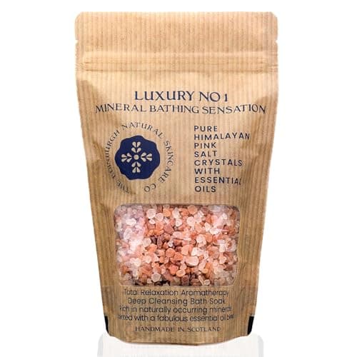 Image of Luxury No.1 Pink Himalayan Bath Salt Crystals | 100% Natural, Mineral-Rich with Essential Oils | Muscle Recovery, Balances pH, Rejuvenates Skin | Detox, Stress Relief | Spa-Quality Bath Soak