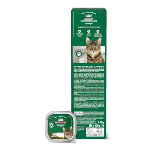 Image of by Amazon Wet Cat Food, Paté with Salmon, 100g, Pack of 16