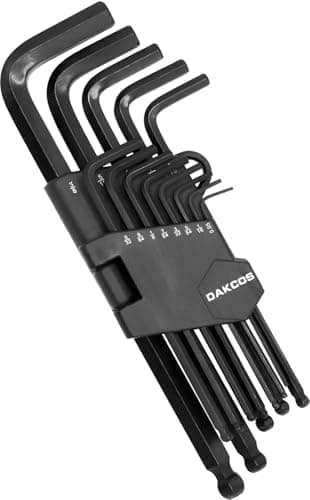 Image of DAKCOS Hex Key Set, 13 Piece Allen Wrench Hex Key Set, Imperial Ball End Allen Key Set 0.05"-3/8", L-Key Set for Bike, Household DIY, Black