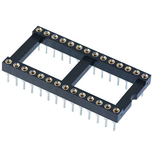 Image of 28 Pin DIP/DIL Turned Pin IC Socket Connector 0.6" Pitch (Pack of 5)