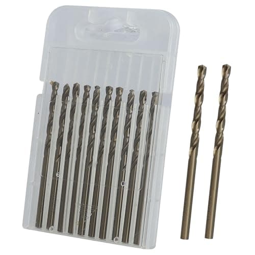 Image of 10 Pcs M35 HSS Gold Cobalt Jobber Drill Bit Set - 3mm High-Speed Steel Bits for Stainless Steel, Hard Metal, Cast Iron, Copper, and Aluminum