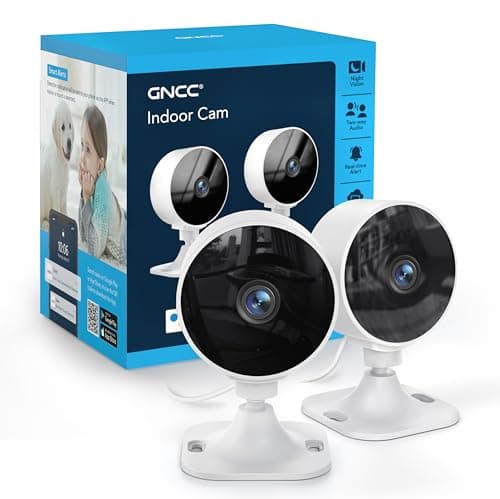 Image of GNCC GC3 2-Pack Indoor Security Camera 1080P, CCTV Cameras for Home/Pet, Fixed Lens, Motion/Sound Detection, Cloud Storage Optional, Local SD Storage, Easy Install, 2.4GHz WiFi Only, Plug-in