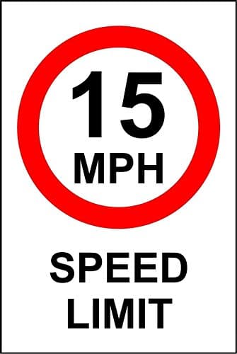 Image of 15 MPH Speed Limit Safety Sign - 3mm Aluminium sign 400mm x 300mm
