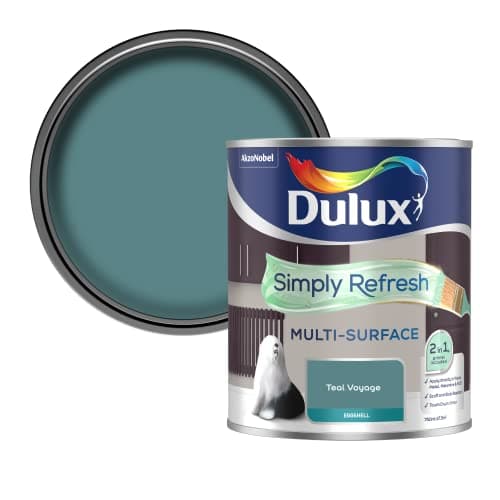 Image of Dulux Simply Refresh Multi Surface Eggsgell Paint - Teal Voyage - 750ML