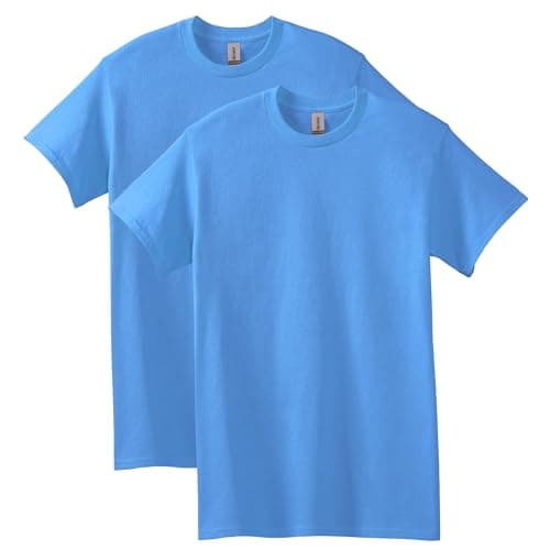 Image of Gildan Heavy Cotton T-Shirt, Style G5000, Multipack, Carolina Blue (2-Pack), L (Pack of 2)