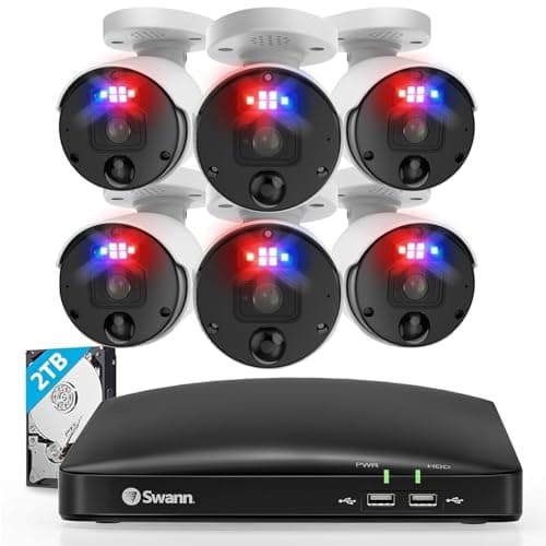Image of Swann 8 Channel 2TB NVR Recorder with 6 x 12MP Mega HD Enforcer™ Bullet Cameras, SWNVK-890106-EU, 420135