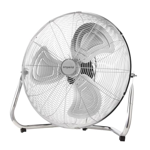 Image of Emperial 20" Chrome Floor Fan | High Velocity Air Circulator with 3 Speeds, Adjustable Head, Heavy-Duty Standing Metal Pedestal Fan for Powerful Cooling – Ideal for Home, Office, Garage & Gym