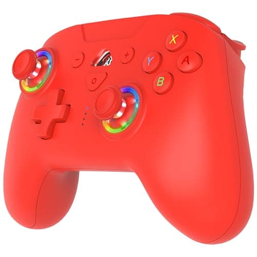 Image of Subsonic – Wireless Controller for Switch and Switch 2 – Gamepad Bluetooth - Controller with LED, Vibrations ant 6 Axis Gyro - Red